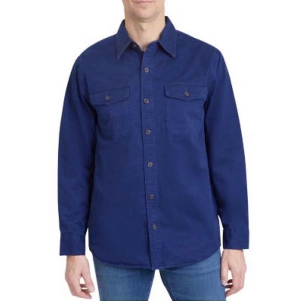 LAND'S End - Men's Flannel Lined Long Sleeve Work Shirt Jacket - S